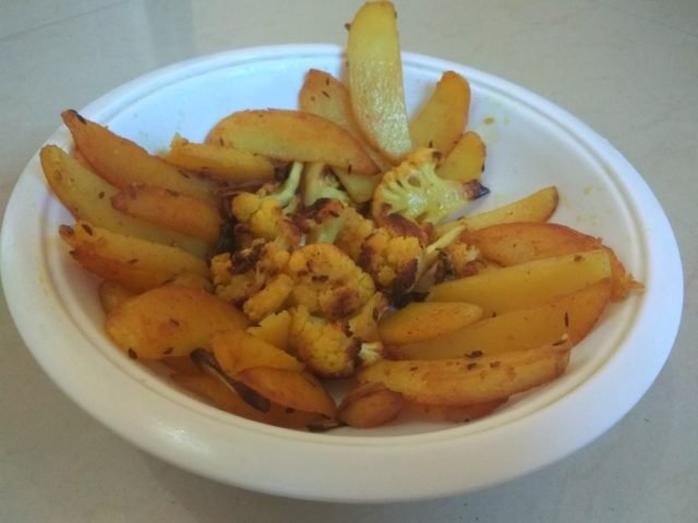 Fried Potatoes And Cauliflower