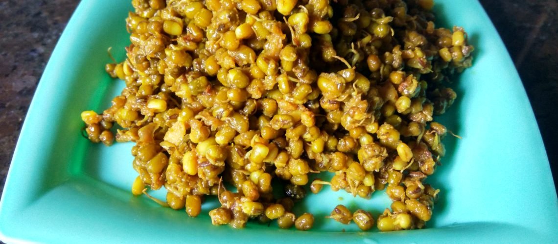 Moong Sprouts Dry Bhaji Recipe