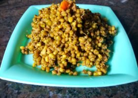 Moong Sprouts Dry Bhaji Recipe