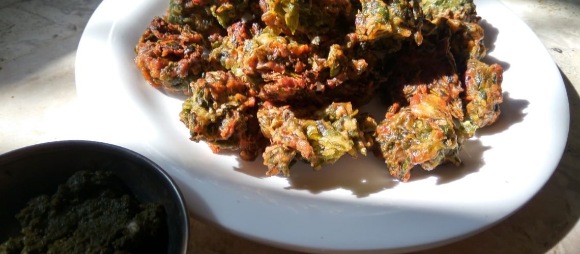 Raddish Leaves Fritters (Mooli Ke Patte Ke Pakode)