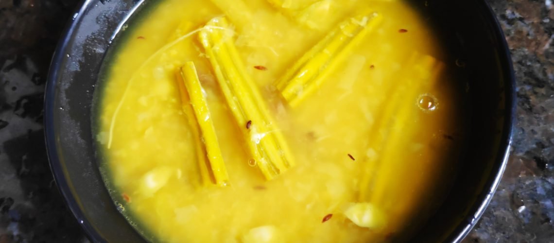 Raw Mango Dal With Drumstick