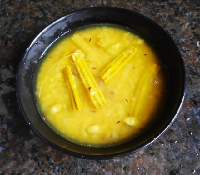 Raw Mango Dal With Drumstick